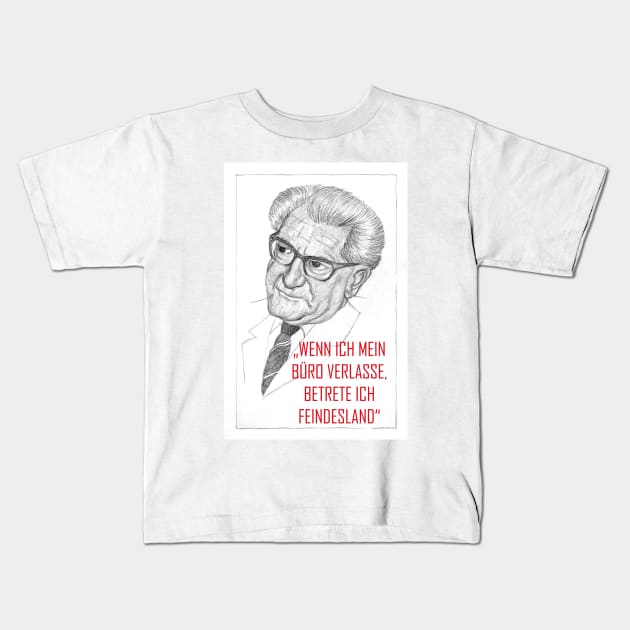 Fritz Bauer quote II Kids T-Shirt by LeahHa